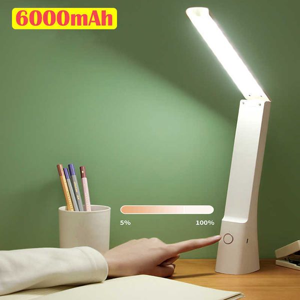 Schreibtischlampen 18650 Akku LED wiederaufladbare Tischlampe 6000mAh Weiß Klapp USB Studie Lesebuch Licht Schützen Sie die Augen Schreibtischlampe Nachtlicht P230412