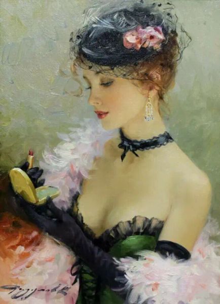 Pintura a óleo moderna de parede de mulher bonita em tela para quarto, banheiro, sala de estar, imagens de decoração de casa, feitas à mão