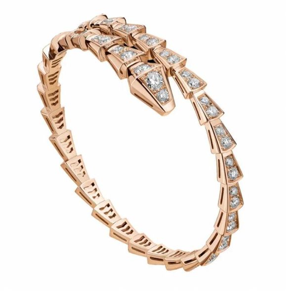 Pulseiras Clássicas de Ouro Sier Designer Snake Bracelet Sier Cuff Bangle Nlay Gypsophila Pulseiras de Diamante Feminino Masculino Amor Jóias de Casamento