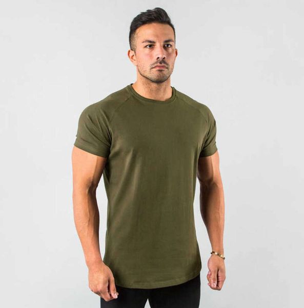 Herren T-Shirts Neue stilvolle schlichte Tops Fitness Herren T Kurzarm Muskel Jogger Bodybuilding T-Shirt Männliche Fitnessstudio-Kleidung Slim Fit T-Shirt Brache KL45