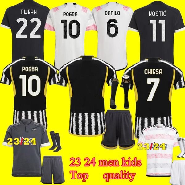 torcedores jogador camisa de futebol 23 24 casa fora 3º Juventus MILIK DI MARIA VLAHOVIC KEAN POGBA CHIESA McKENNIE LOCATELLI camisa de futebol 2023 2024 Kit masculino e infantil unifor