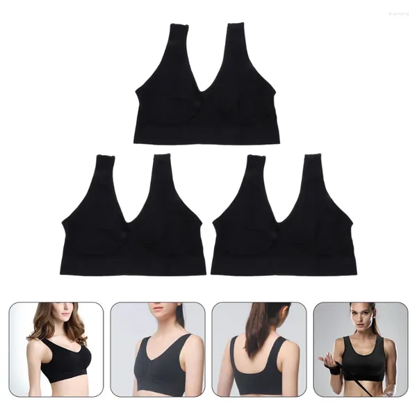 Yoga-Outfit, 3-teilig, kabelloses, nahtloses Damen-Unterhemd, Nylon-Laufweste