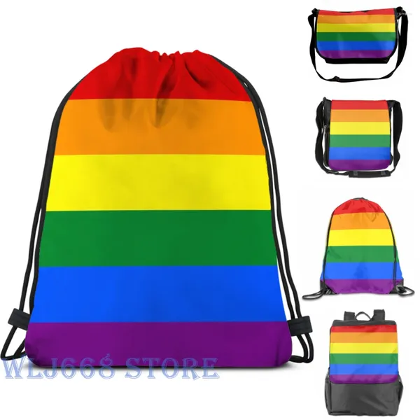 Mochila engraçado impressão gráfica sacos de ombro mulheres gay lgbt bandeira única viagem para homens saco de ginásio