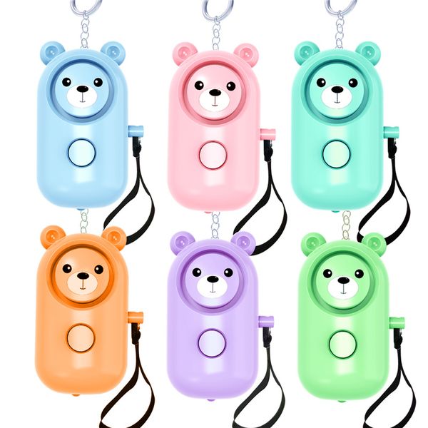 ABS Orso Portachiavi di autodifesa Portachiavi di allarme personale Personalizza Portachiavi con torcia a LED Sicurezza Dispositivo di avviso di sicurezza Portachiavi per donne Uomini Bambini Anziani