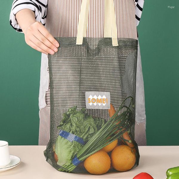 Borse portaoggetti Borsa a rete in nylon Durevole Shopping portatile Borsa pieghevole Riciclaggio Frutta Verdura Organizzatore Ecologico