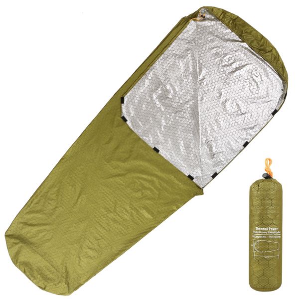 Спальные мешки с аварийным спальным мешком Легкие водонепроницаемые тепловые аварийные одеяла для выживания на открытом воздухе для похода в поход 230411 230411