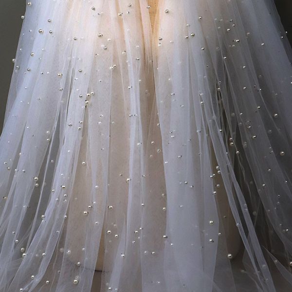 Altre arti e mestieri Velo per abito da sposa fai da te in tessuto di garza con perline e perle di larghezza 3 metri 230412