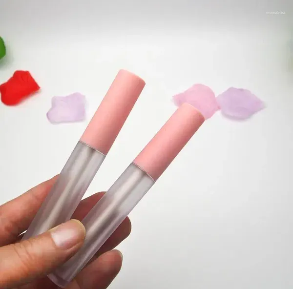 Bottiglie di stoccaggio Tubi vuoti per lucidalabbra rosa opaco Trucco fai da te Lip Plumper Gloss Rossetto liquido Contenitori cosmetici riutilizzabili 200 pezzi SN003