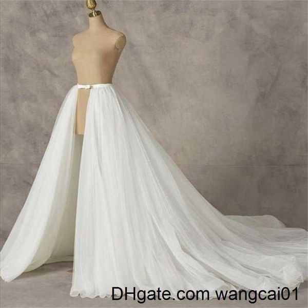 Gonne Overskirt bianco Sovrapposizione da sposa Wedding Long Tul Over Detachab Maxi Skirt 4123