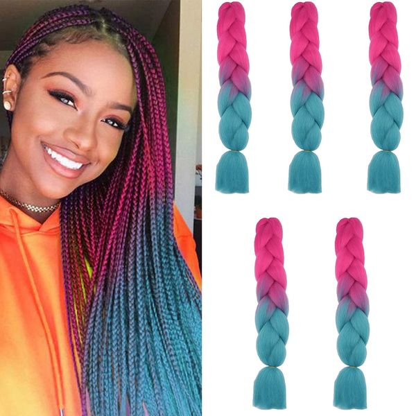 24 '' de dois tons ombre jumbo traidando cabelos sintéticos Ultra Braid Hair Extensions