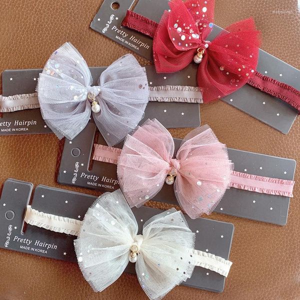 Accessori per capelli 10 pezzi/lotto per bambini fascia europea in stile americano europeo mesh elastico per bambini elastici nati fiore di capelli carino