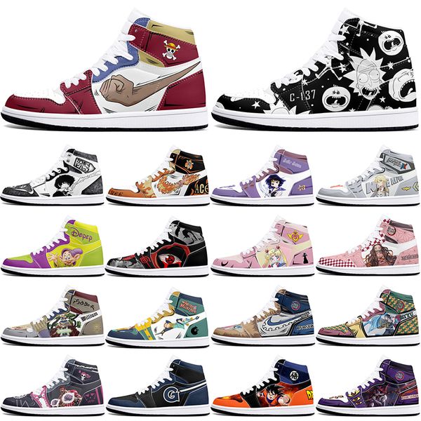 Novos clássicos clássicos Sapatos personalizados Sports Sports Basketball Shoes 1s Men Women Antiskid Anime Fashion Figura personalizada tênis 0001xvlf