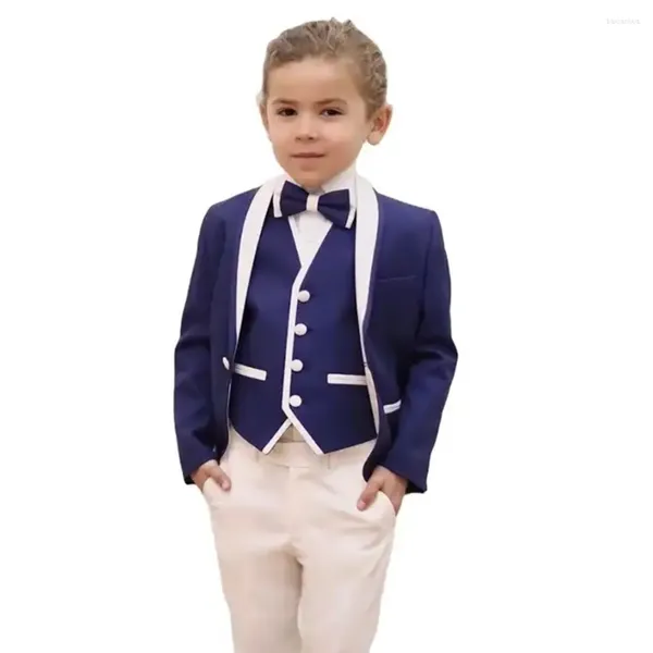Trajes masculinos fantasia de menino de menino Blazers de bebê de terno formal para meninas 3 peças uniformes escolares vestido elegante para crianças bonitas