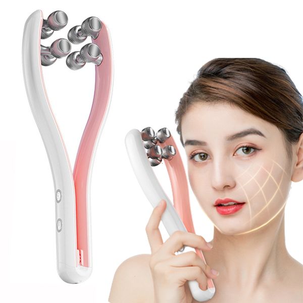 Gesichtsmassagegerät EMS-Rollenmassagegerät Elektrisches Mikrostrom-Gesichtsabnehmen Handheld Anti-Falten-Hautpflege Facelifting Tight Beauty Device 230411