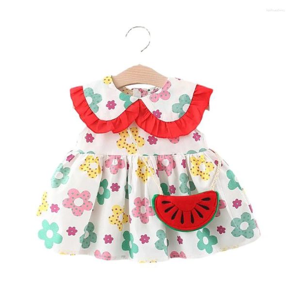Vestidos de menina bebê padrão floral meninas verão criança criança vestido estilo casual trajes para