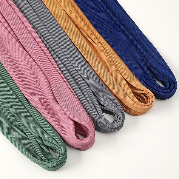 Schals Est Plissee Crinkle Chiffon Hijabs Mode Schals Schal Hochwertige muslimische Wraps Kleine Größe 10 Stück / Großhandel