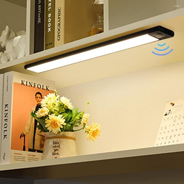 Lâmpadas de parede 10-40cm Sensor de movimento da luz do armário com o cabo de carregamento da lâmpada de iluminação da cozinha magnética
