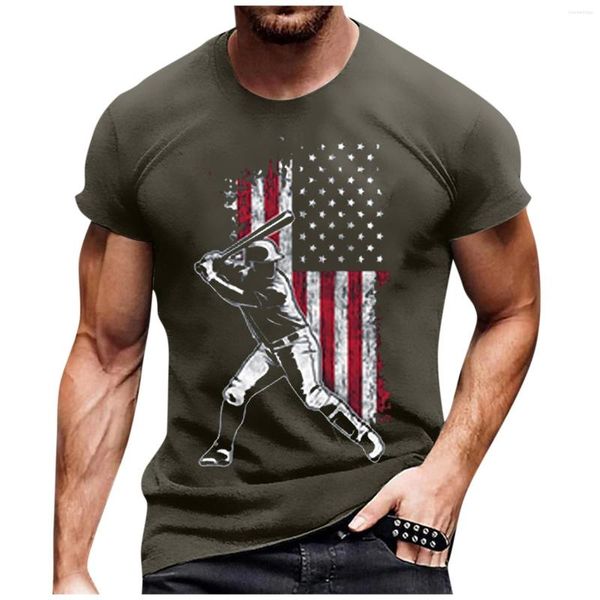 Camas de camisetas masculinas Camisa de verão para o homem 2023 Casual Casual Sleeved O-Gobes Vintage Carta de beisebol Impressão masculina masculina de roupas masculinas de roupas masculinas