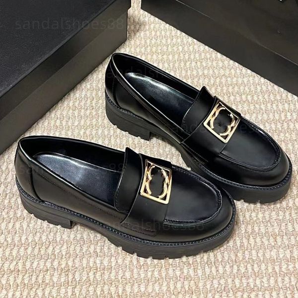 mocassini da donna scarpe firmate Mocassini in pelle trapuntata ballerine basse con plateau tacco a suola mocassino mocassino grosso Mocassino oxford bianco nero catena abito formale Scarpe