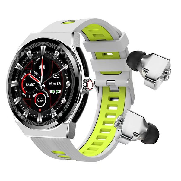 TWS Bluetooth-Kopfhörer Smart Watches 2in1 Herzfrequenz-Blutdruckmessgerät Sport Smartwatch Fitness Uhr BT Wasserdichte Armband-Armbänder