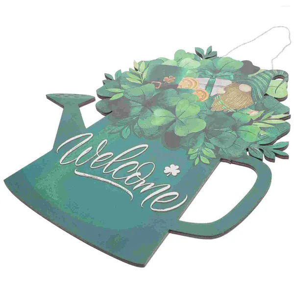 Dekorative Blumen Türschild Day Patrick S Shamrock Welcome Hanging Decor Dekoration Front Party Pendant St Wreath Leaves Four Ornament Wood