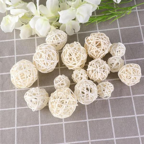 Partydekoration 15 Stück Wicker Rattan Ball Hochzeit Weihnachten Hängende Ry Mobiles 3 cm 4 cm 5 cm Weiß254U