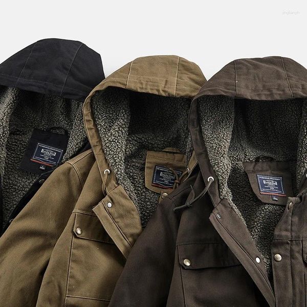 Giacche da uomo Giacca da motociclista con cappuccio Moda Uomo Parka Ragazzo Abbigliamento di lusso Abbigliamento Campeggio Cappotto invernale Militare Taglie forti