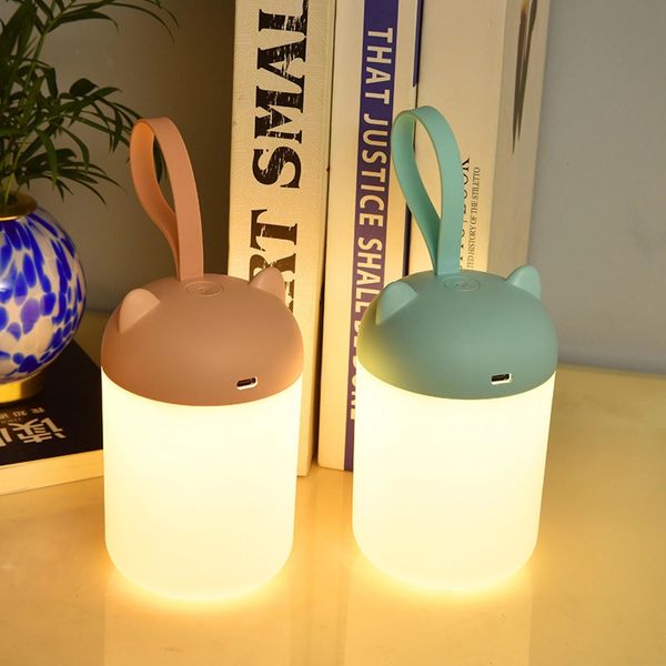 Lampade Sfumature Cute Touch Night Light USB ricaricabile Baby Eye Protection Lights LED portatile Home Wake Up Lampada da comodino per illuminazione della stanza 230411