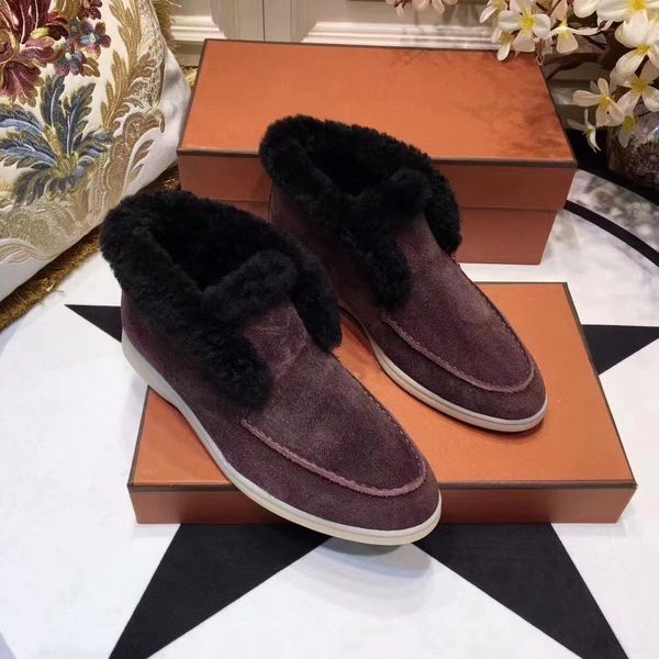 stivali di cashmere lp mocassini scarpe italia stivali di marca stivali di peluche scarpe da uomo da donna nuovi stivali invernali lana calda punta rotonda in pile stivali da neve moda donna scarpe casual da uomo