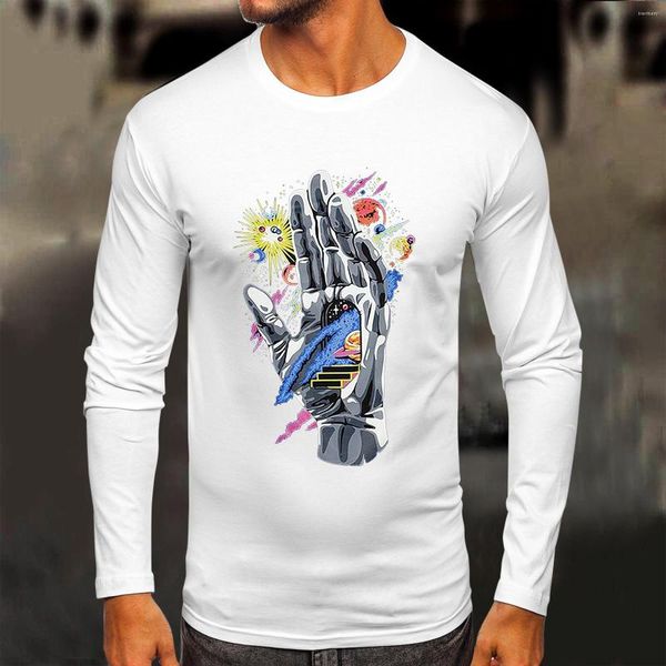 Camisetas masculinas de manga comprida camisa de treino masculino esporte outono inverno o pescoço alto homem para pesado