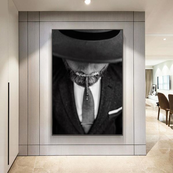 Nordic Women Wall Art Canvas Impressa Posters pinturas de homens elegantes retrato cigarro Foto de cigarro para decoração da casa sem moldura sem moldura