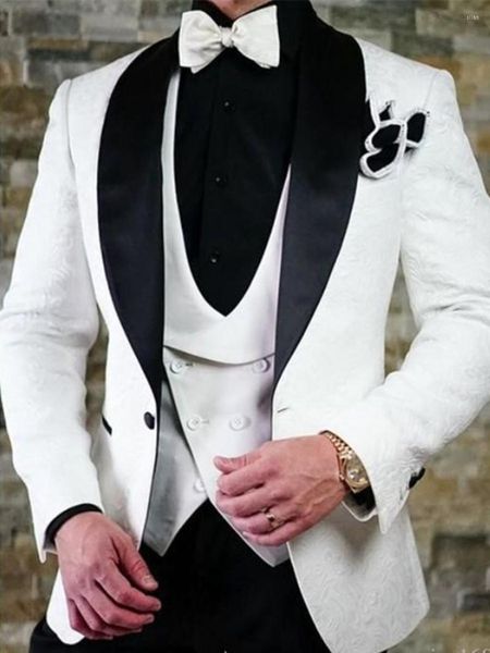 Abiti da uomo Goffratura personalizzata Giacca da uomo Blazer Costume di Halloween Elegante per abito da uomo di lusso Set da tre pezzi da sposa