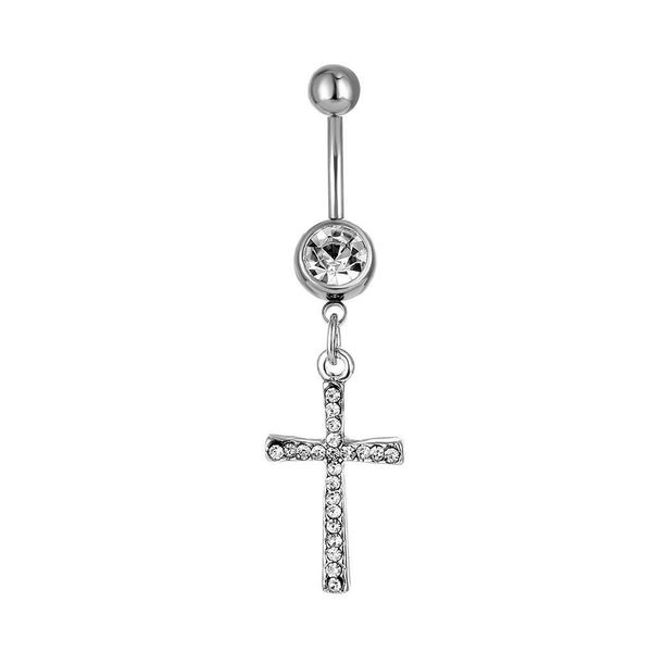 Ombelico Bell Button Rings D0793F Cross Belly Ring Clear Color Drop Delivery Jewelry Body Dhgarden Otesy