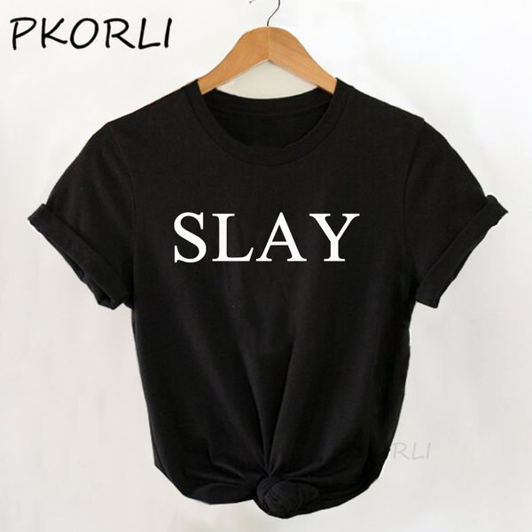 Женская футболка Slay Beyonce Tshirt Женская буква печатная печать знаменитый концерт T повседневный летний футболка с короткими рукавами 230411