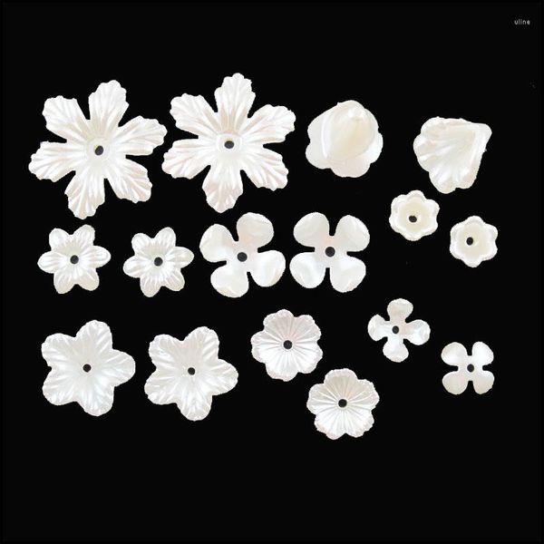 Charms Fashion Acryl Pearl White Plastic Horn Snowflake Star Clover Retro Spacer Beads Endkappen