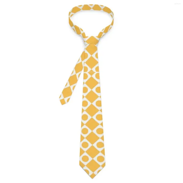 Papillon Cravatta da uomo Retro Mod anni '60 Collo Bianco e giallo Classico modello elegante colletto Accessori per cravatte di qualità per il tempo libero