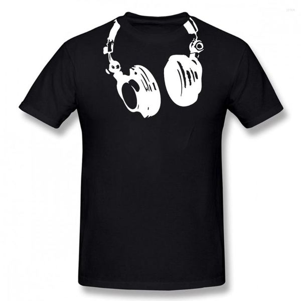 T-shirt da uomo Estate Divertente Dj Cuffie Grafica in cotone Streetwear Manica corta O-Collo Harajuku Musica Techno T-shirt Abbigliamento uomo