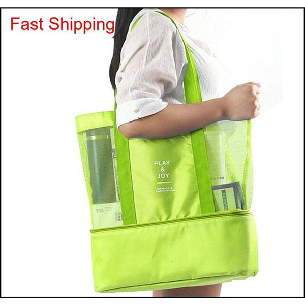 Multifunktions-Picknick-Strand-Camping-Isolierbeutel-Eisbeutel-Mittagessen Gree efaster Doppelschicht-isolierte Lunch-Tasche für Frauen qylmyB bd305S