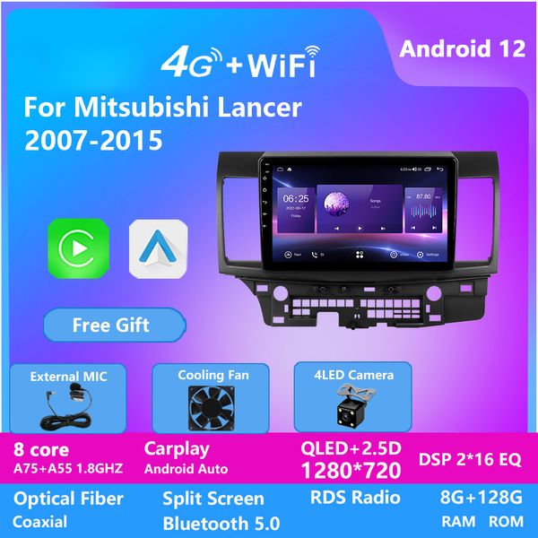Android 10 polegadas Touch Screen Car DVD Player de vídeo para Mitsubishi Lancer 2007-2015 com sistema de navegação GPS WIFI 4G DSP