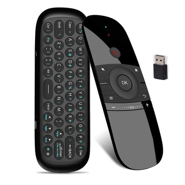 Telecomando wireless 2.4G W1 Fly Air Mouse con sensore giroscopio Controllo vocale per Smart TV e Android TV Box