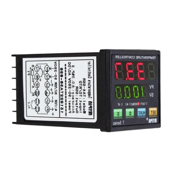 Freeshipping LED Termometro PID Regolatore di temperatura digitale Termostato termocoppia Riscaldamento Controllo raffreddamento SSR 2 Relè allarme TC / RT Jolg