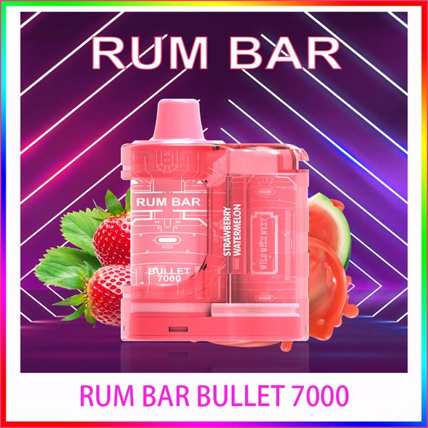 QST RUM BAR BULLET 7000 Puff Cigarro Eletrônico Descartável Vape Starter Kit 8.0 ml Bateria 600mAh Recarregável E-Cigarro Vape Pen bang