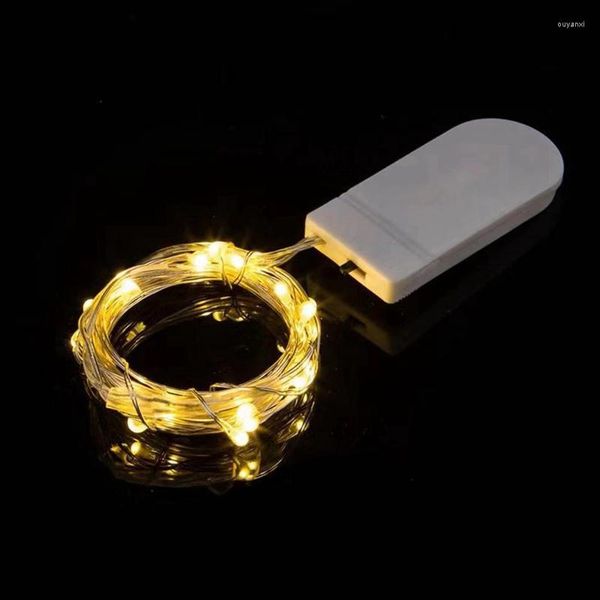 Stringhe LED Luce a bottone Stringa Fata Luci impermeabili Scatola batteria con filo d'argento flessibile