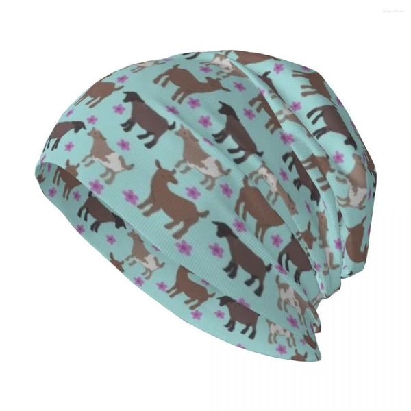 Berets Goats N' Flowers Knit Hat Beach Kids Cap para homens e mulheres