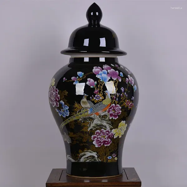 Flaschen Sonderangebot Schwarze Glasur Und Zijin Allgemeine Tank Landung Große Desktop Vase Wohnzimmer Schlafzimmer Eingang Jingdezhen Keramik