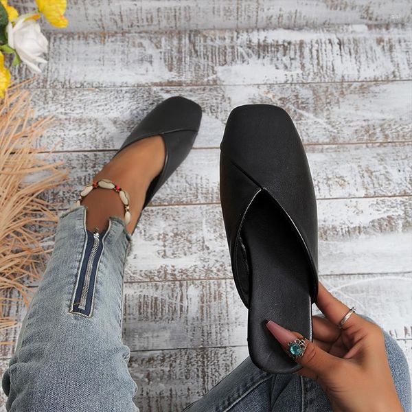 Slippers Mules Flats Rome Женские туфли Большой размер летняя платформа повседневная сексуальные слайды Сандалии платье платье для вечеринки.