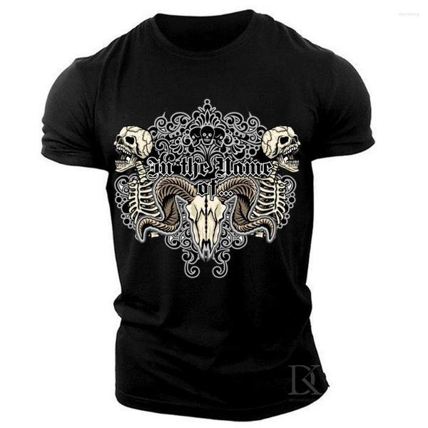 T-shirt da uomo Devil Art Face Skull Evil Ghost Harajuku T-shirt estetica T-shirt estiva in cotone da uomo Hip-Hop Streetwear