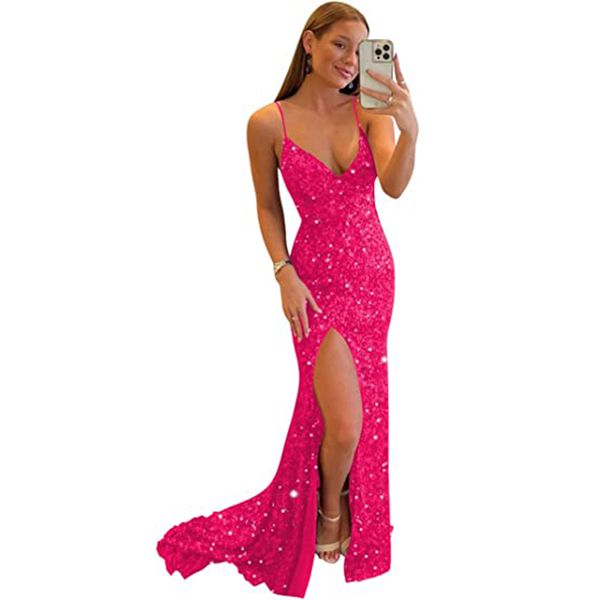 Fdhaolu женское платье PROM PROM с Spell Flash Cross Long Formal Evening Dress LO2038