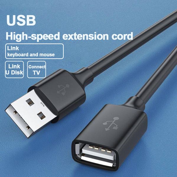 USB Verlängerungskabel USB 2.0 Verlängerungskabel Stecker auf Buchse Datenkabel Geeignet für PC TV USB Mobile Festplattenkabel