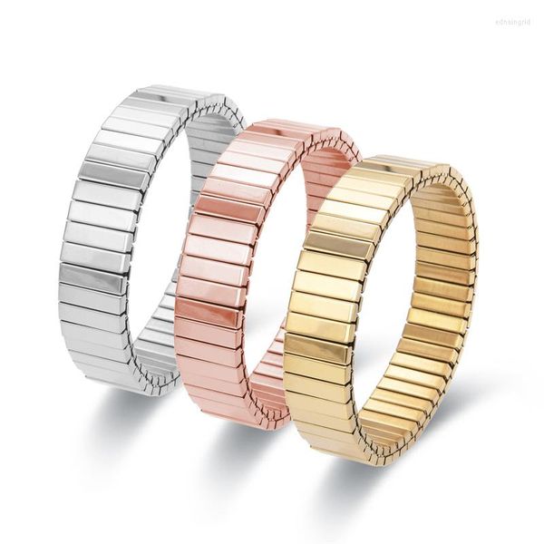 Bangle Fysara 12mm Largura Aço inoxidável Expansão de expansão de aço Remunha faixas de faixas de cor de metal de ouro prateado Acessórios